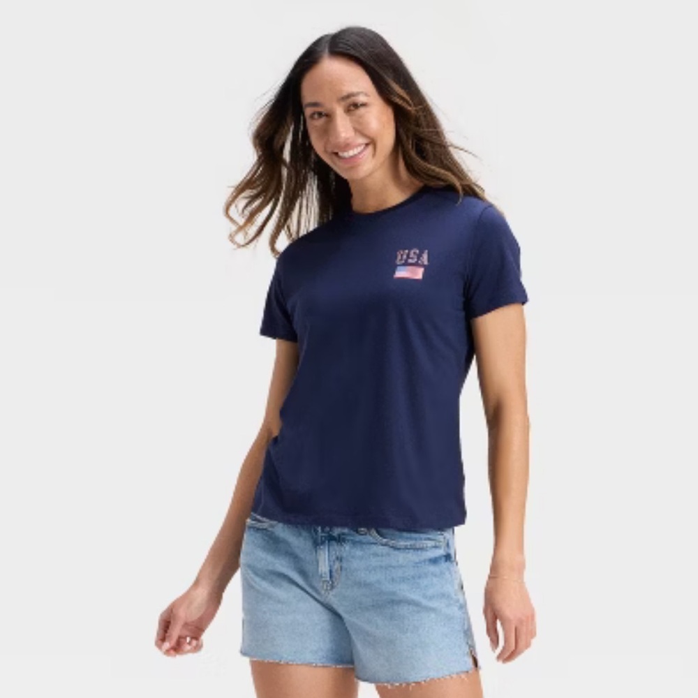 Universal Thread Women's Navy USA Graphic Tee